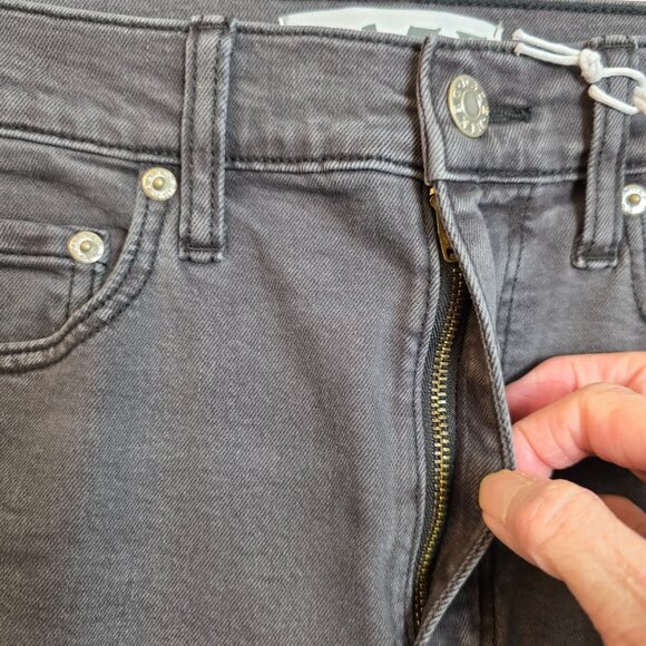 Daze Go Getter Jeans Carpender Distressed High Rise Flare Leg Black Size 26 - Picture 8 of 17